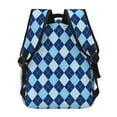 thumbnail image 3 of Ratiio Blue Squares Print Eco-Friendly Casual Backpack, Water-Resistant Polyester Canvas Daypack with Smooth Zippers, Comfortable & Durable Travel Bag with Laptop Compartment, 3 of 6