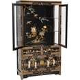 thumbnail image 2 of Oriental Furniture Black Lacquer China Cabinet - Royal Ladies, 2 of 7