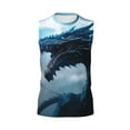 thumbnail image 4 of Yiaed Blue Thunder Storm Dragon Print Men's Singlet Vests Summer Running Muscle Tank Tops Gym Undershirt Round Neck Sleeveless for man, 4 of 5