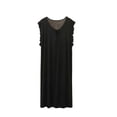 thumbnail image 2 of Pounoo Womens Modal Nightgowns Sleeveless Ruffle Trim Solid Sleep Dresses Casual Loose Lightweight Soft Comfy Sleepwear Gift, 2 of 5