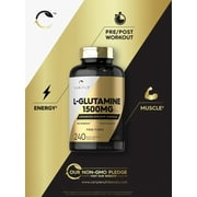 L Glutamine Capsules | 1500mg | 240 Count | by Carlyle