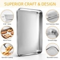 thumbnail image 4 of Baking Sheet Set of 4, Stainless Steel Cookie Sheets for Baking, 0.8mm Heavy Duty Nonstick Baking Pans, 9/10/12/16 Inch Baking Trays for Oven, Non Toxic & Mirror Finish & Easy Clean, 4 of 7