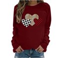 thumbnail image 2 of Qiopertar Mode Femmes Imprimé Col Rond Pull Tops Manches Longues Blouse Confortable Chandail en Molleton Offres de la Semaine Liquidation Moins de 5$ jusqu'à 90 % de Réduction, 2 of 4