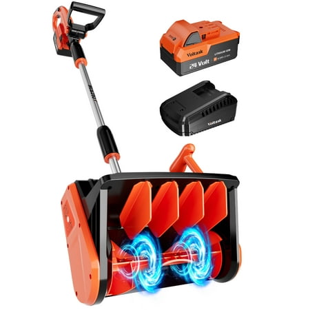 VOLTASK 10 Amp Electric Snow Blower, 12'' Corded Snow Blower with Directional Plate