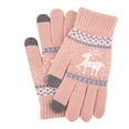 thumbnail image 1 of Knitted Gloves Winter Warm And Velvet Riding Christmas Full Finger Gloves, 1 of 1