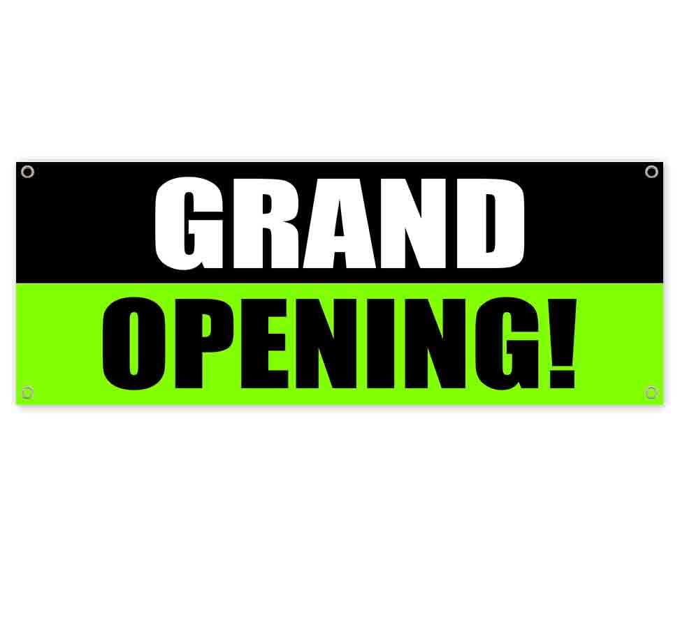 13 oz Banner Grand Re-Opening Coming Soon Heavy-Duty Vinyl Single-Sided with Metal Grommets Non-Fabric 