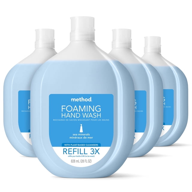 Método de recarga de jabón espumoso para manos Sea Minerals, 800 ml (paquete de 4)