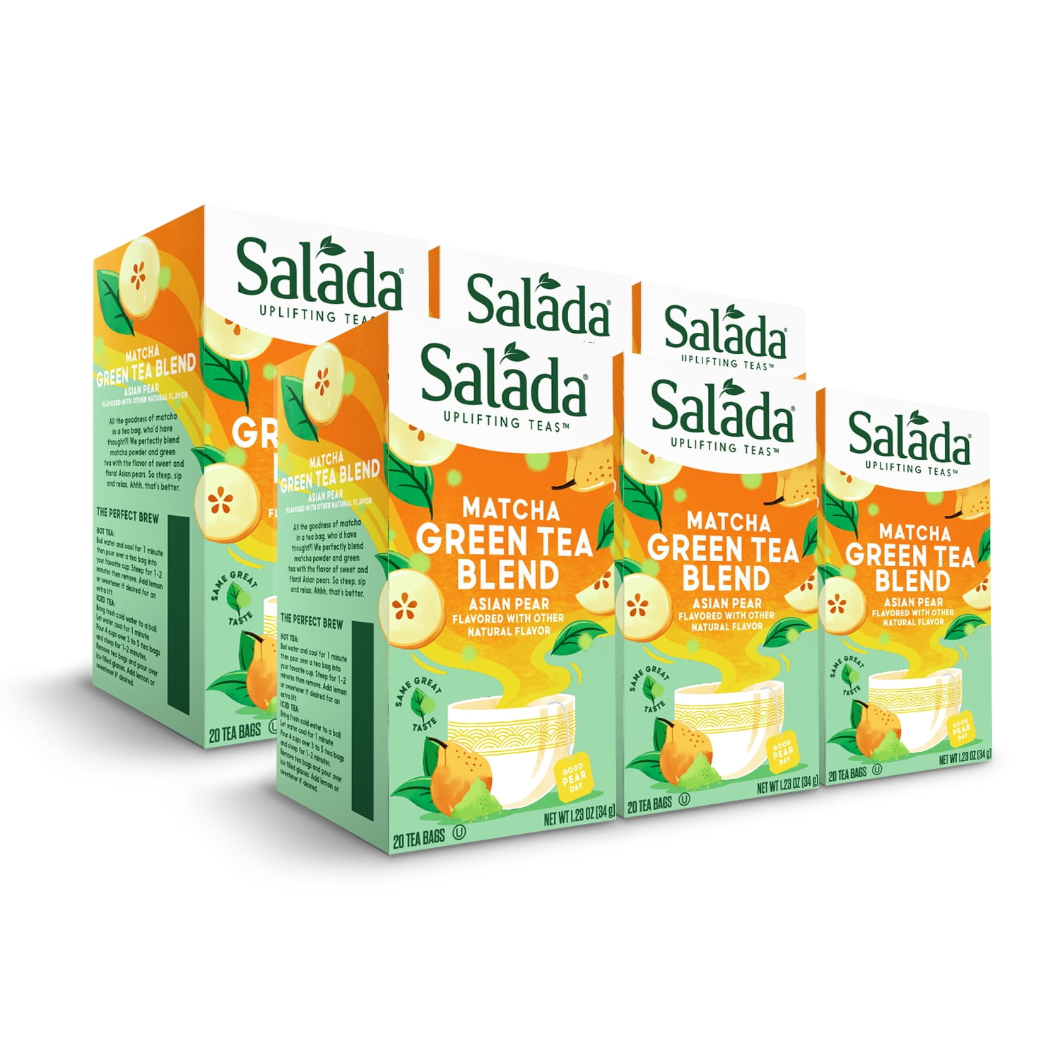 Salada Asian Pear Matcha Green Tea 20ct - 6 pack