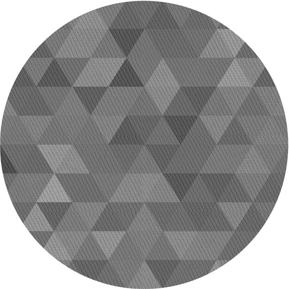 Ahgly Company Indoor Round Patterned Carbon Gray Area Rugs, 7' Round
