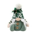 thumbnail image 2 of Dserfhy Christmas Gnome Doll Decoration Handmade Plush Green Swedish Tomte Figurine Holiday Elf Dwarf Ornaments for Home Tiered Tray Tabletop Decor, 2 of 8