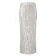 thumbnail image 4 of A Line Sequin Maxi Skirt Women High Waist Straight Shiny Split Maxi Skirt Female Streetwear Skirt Skirt with Pockets Womens Pencil Skirt Leather Skirt Sweater Skirt Swimsuit Wrap Skirt Skirt Spray, 4 of 6