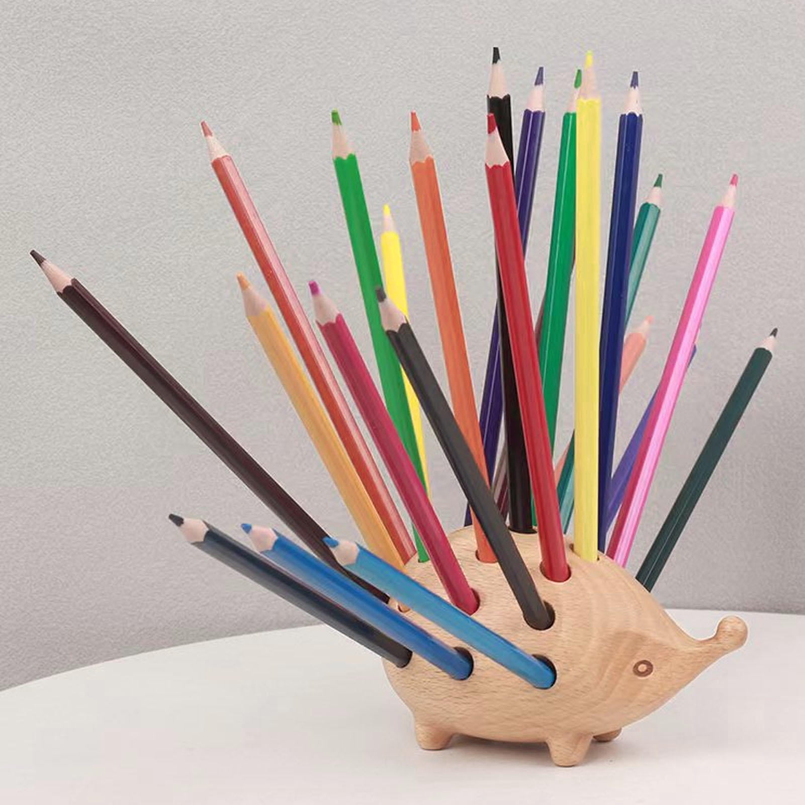 BIMZUC Resin Hedgehog Pen Holder – 21‑Hole Cute Desk Organizer, Lightweight & Durable, Ideal Gift for Office & Home