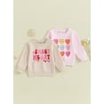 thumbnail image 7 of Toddler Baby Girl Boy Valentines Day Outfit Long Sleeve Crewneck  Sweatshirt Oversized Pullovers Fall Clothes, 7 of 7