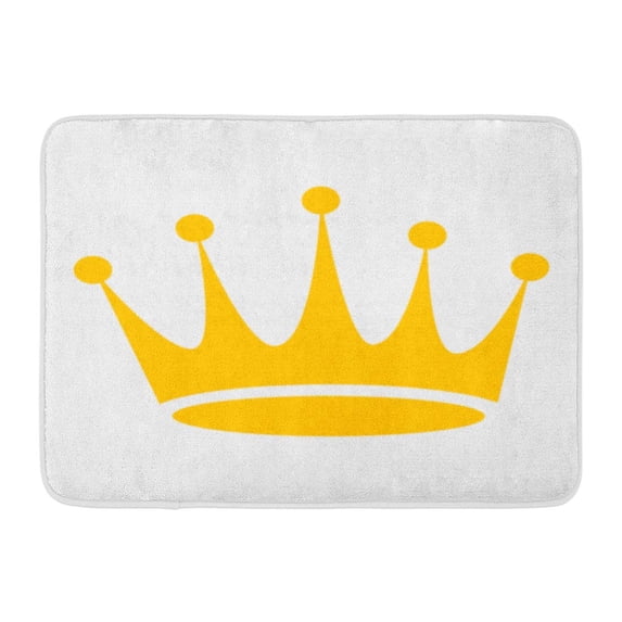 SIDONKU Yellow Authority Royalty Crown Collection Emblem Emperor Golden Doormat Floor Rug Bath Mat 23.6x15.7 inch