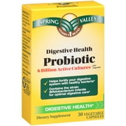 Spring Valley Digestive Health Probiotic Dietary Supplement Capsules, 30 count