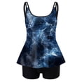 thumbnail image 4 of Yammkia Womens Tummy Control Swimsuits Women's Tankini Sets Two Piece Swimsuit Scoop Neck Ruched Adjustable Straps Drawstring Mid Rise(Navy,XXL), 4 of 5