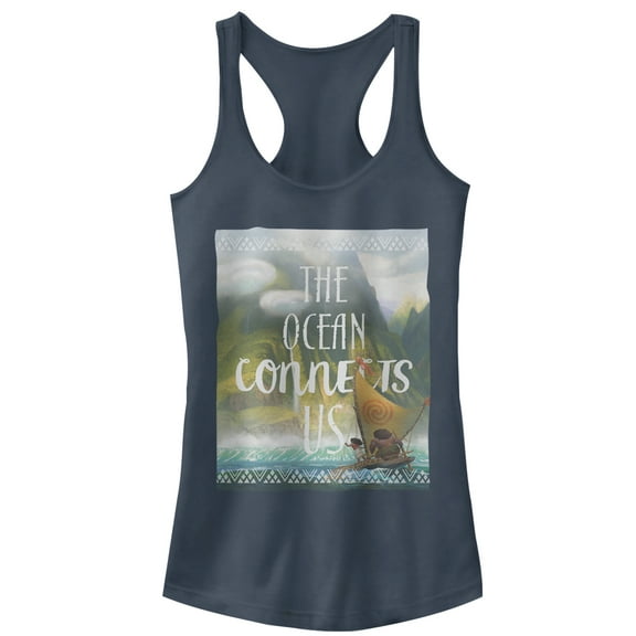 Junior's Moana Foggy Ocean Connection  Racerback Tank Top