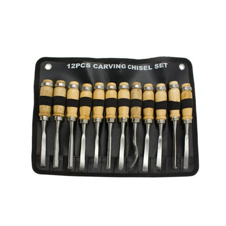 

12 PCS Woodworking Carving Tools Set with Storage Bag DIY Woodworking Carpenters Chisel Tool Set