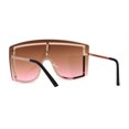 thumbnail image 2 of Extra Large Oversize Shield Curved 80s Funky Shade Gold Brown Pink, 2 of 4