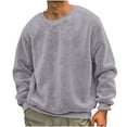 thumbnail image 2 of BXINGOHAI Men's casual Crewneck Sweatshirt Thick Loose fit Soft Basic Pullover Sweatshirt Today Gray,XL, 2 of 5