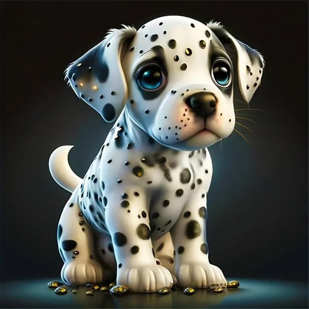 (HQ620) Resina Diamante La Serie Animal Perro Con Diamantes Completos 30*30CM
