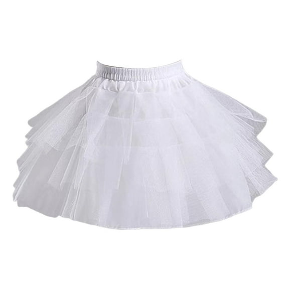 Petticoat Infantil Falda Tul Niña Crinolina Elástica Enagua Flexible Portátil sin Alambres Tela Suave para Trajes Ballet Bodas Cosplay Apto para Niñas Presentaciones Fiestas Blanco S