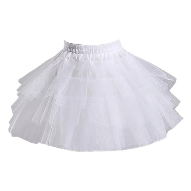 Petticoat Infantil Falda Tul Niña Crinolina Elástica Enagua Flexible Portátil sin Alambres Tela Suave para Trajes Ballet Bodas Cosplay Apto para Niñas Presentaciones Fiestas Blanco S