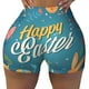 thumbnail image 2 of Balery Happy Easter Pantalones cortos de entrenamiento estampados para mujer, sin costuras, ajustados, para gimnasio, yoga, correr, deportes, ejercicio activo, fitness.-Large, 2 of 8