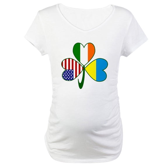 CafePress - Shamrock Of Ukraine Maternity T Shirt - Cotton Maternity T-shirt, Cute & Funny Pregnancy Tee