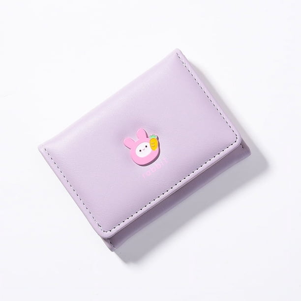Estilo Lindo Monedero de Mujer Plegable Multitarjeta Monedero de Estudiante con Gato Diseño de Nicho Moderno