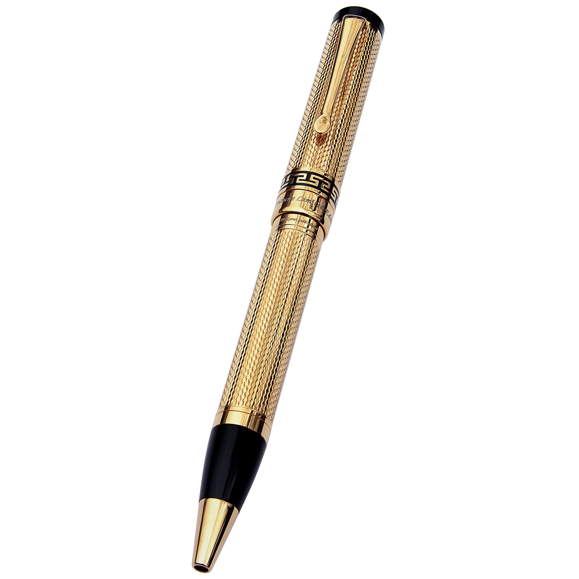 Xezo Tribune Diamond-cut Engraved 18K Gold Plated Serialized Medium Fountain Pen