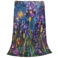 thumbnail image 2 of Fotbe Cosmic Purple Irises Manta de Franela Acolchonada con Estampado, Súper Suave y Esponjosa, Extra Grande para Sofá, Cama, Uso Todo el Año-40"x30", 2 of 7