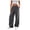 Dark Gray, variant on Womens Solid Color Fleece Lined Drawstring Waist Straight Leg Pants Casual Loose Pocket Warm Long Trousers Gray XXXL(XXXL)