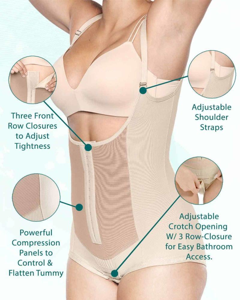 Bellefit Womens Tummy Control Full Bodysuit Shapewear Body Shaper Corset