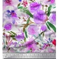 thumbnail image 1 of Soimoi Cotton Voile Fabric Flower & Leaves Watercolor Print Fabric by Yard 56 Inch Wide, 1 of 3