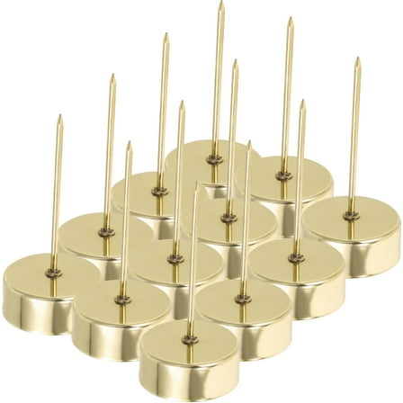 Pretyzoom 12Pcs Tea Light Holders with Spike Golden Iron for Holiday Celebrations