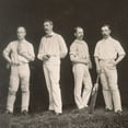 thumbnail image 2 of A.G. Spalding Baseball Collection 12x12 Black Ornate Wood Framed with Double Matting Museum Art Print Titled - Cricket Players, Unidentified Group Of Four, 2 of 4