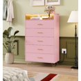 thumbnail image 1 of Commode à 5 Tiroirs pour Chambre avec Lumières RVB et Station de Recharge et Métal, Commode à DEL Synchronisée avec la Musique Contrôlée par Application, Grande Capacité, Commode en Bois pour Chambre, Garde-Robe, Organisation du Salon, 1 of 7
