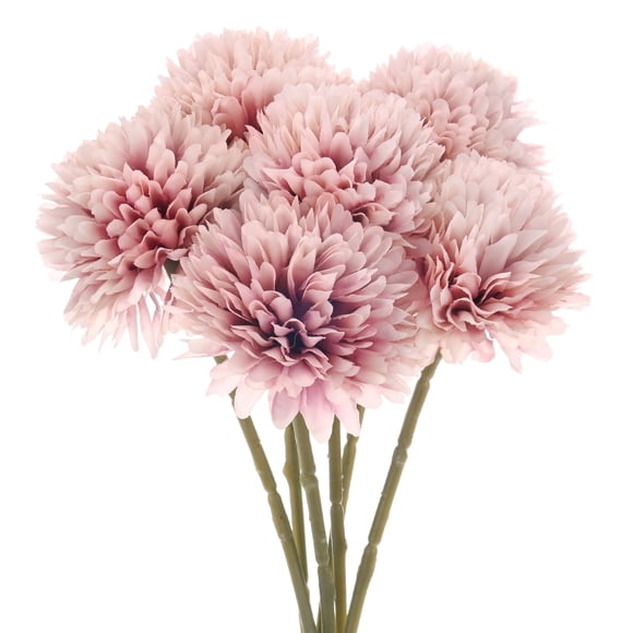 Uxcell Flores de Bola de Crisantemo Artificial, Ramos de Seda de Hortensia Falsos para el Hogar/Boda Rosa Otoñal