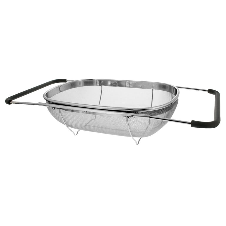KitchenAid Stainless Steel Expandable Over The Sink Colander with Rubber/Silicone Black Accents, Size: Chef