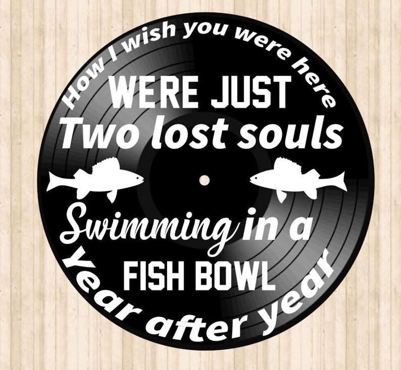 Music Rock And Roll Art Music Wall Decor Unique Song Lyric Pink Floyd Wish You Were Here Song Lyrics On Lp Vinyl Record Album Mixed Media Handmade Products Rayvoltbike Com