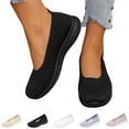 thumbnail image 3 of Women's Breathable Knit Slip-On Walking Shoes, 2026 Orthopedic Mesh Mules Sneakers, Summer Fashion Casual Backless Sneakers, Lightweight Non Slip Tennis Loafers,Black,40, 3 of 9