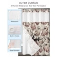 thumbnail image 2 of No Hook Cloth Fabric Shower Curtain with Snap in Liner, Ghost Halloween Waterproof Shower Curtains Set with See Through Top Window, Cute White Pink Rustic Bath Curtains Shower 54"x78", 2 of 6