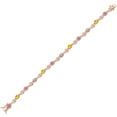thumbnail image 2 of Gem Stone King 18K Rose Gold Plated Silver Pink Lab Grown Diamond and Yellow SapphireBracelet for Women (2.71 Cttw, Gemstone April Birthstone, Round 4MM, 7.5 inch), 2 of 6