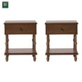 thumbnail image 5 of Vivienne Walker Edison Easy Assembly Solid Wood Spindle 1-Drawer Nightstand, Set of 2 - Dark Brown, 5 of 12