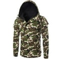thumbnail image 2 of Camo Jackets for Men Zip Up Windproof Military Combat Fleece Line Outerwear Outdoor Drawstring Hooded Thick Warm Winter Camouflage Coat Size-L, 2 of 8