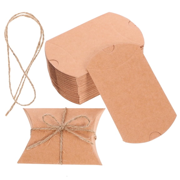 MERRYHAPY Rustic Style Small Pillow Boxes for Wedding and Birthday 50Pcs