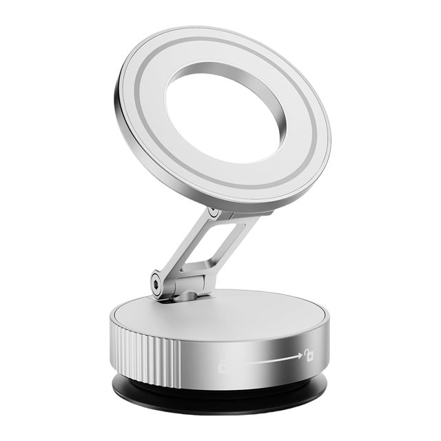 Copa Succión Aspiración Magnética Soporte para Automóvil 360 Giratorio (plata)