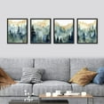 thumbnail image 2 of PixonSign Framed Wall Art Watercolor Pine Tree Forest Mountain, Set of 4 Nature Wilderness Wall Decor Prints, Floral Wall Décor, Adhesive Canvas Poster, Modern Home Artwork - 8"x10" Black, 2 of 5