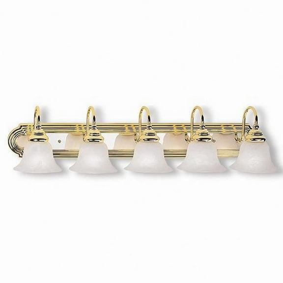 5 Light Bathroom Light in Traditional Style 36 inches Wide By 8.5 inches High-Polished Brass Finish Bailey Street Home 218-Bel-731505